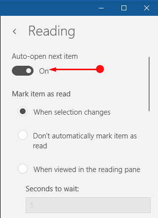 How to Auto Open Next Item in Windows 10 Mail App Pic 3
