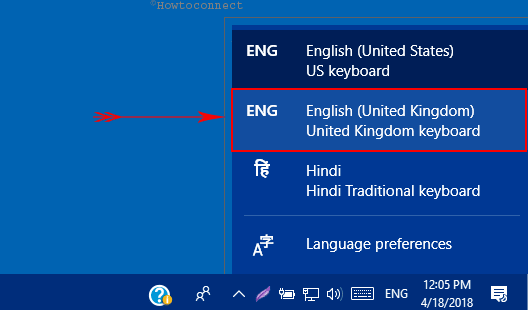 How to Change Keyboard From US to UK in Windows 10 Language icon in Taskbar Pic 7