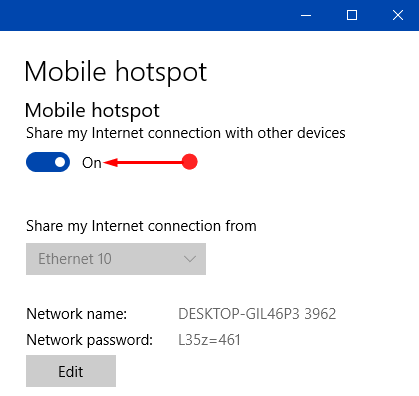 How to Choose a Network to Share via Mobile Hotspot in Windows 10 Image 3