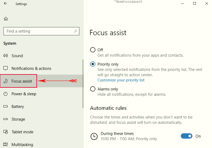 How to Configure Focus Assist Settings on Windows 10 Image 2