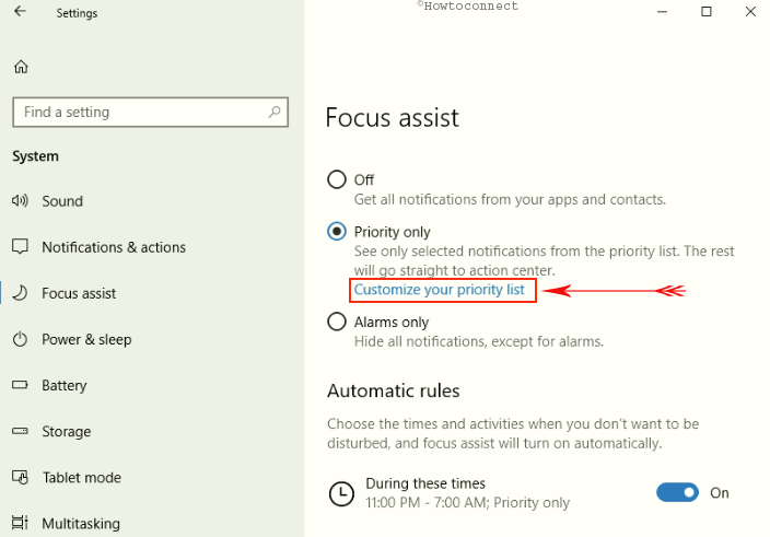 How to Configure Focus Assist Settings on Windows 10 Image 3