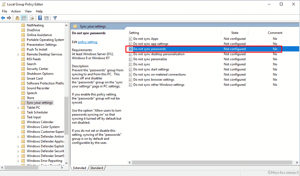 How to Configure Sync your Settings in Windows 10 using Group Policy editor image 3
