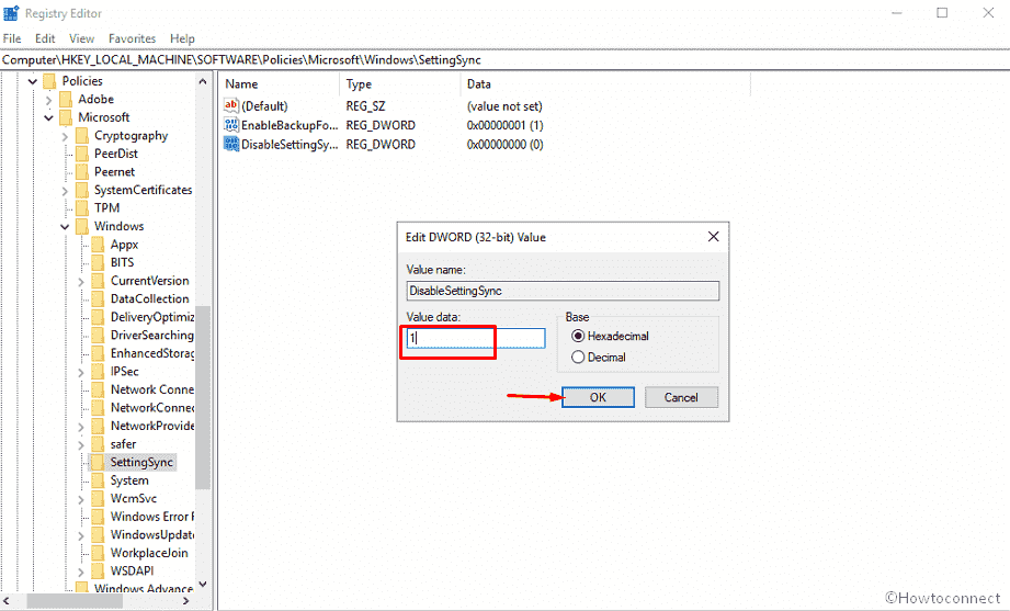 How to Configure Sync your Settings in Windows 10 using Registry editor image 1 image 3