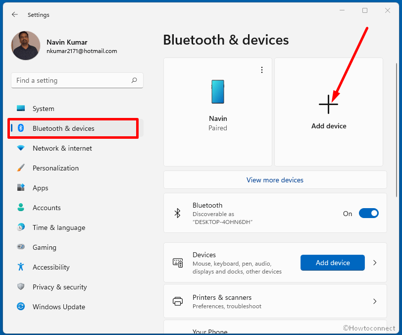 How to Connect Bluetooth Device to PC in Windows 11 from sound settings