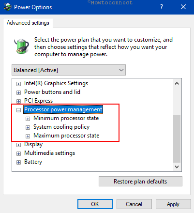 How to Customize Processor power management Power Options Advanced Settings Pic 16