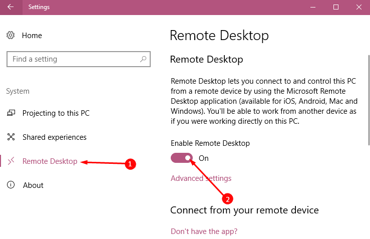 How to Disable, Enable Remote Desktop From Windows 10 Settings App pics 2