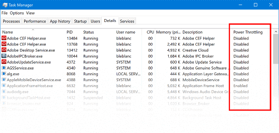 How to Disable Power Throttling Using Task Manager in Windows 10 image 2