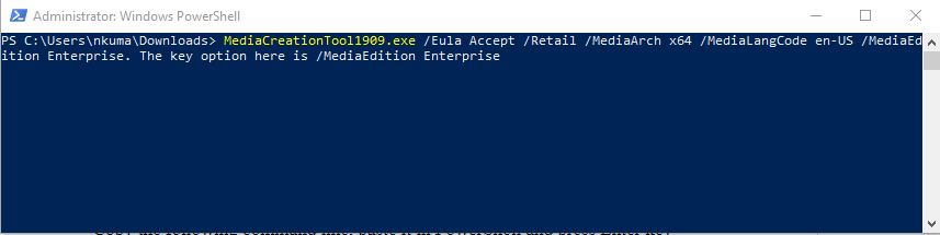 How to Download Windows 10 Enterprise 1909 ISO Using Media Creation Tool