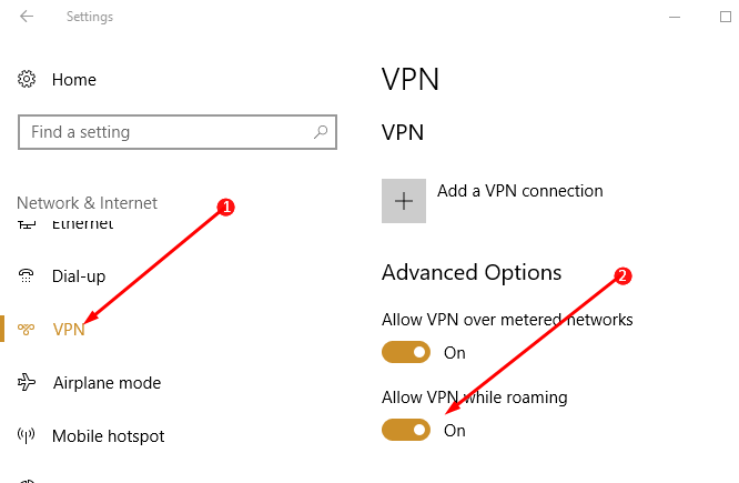 How to Enable Disable Allow VPN While Roaming on Windows 10 image 2