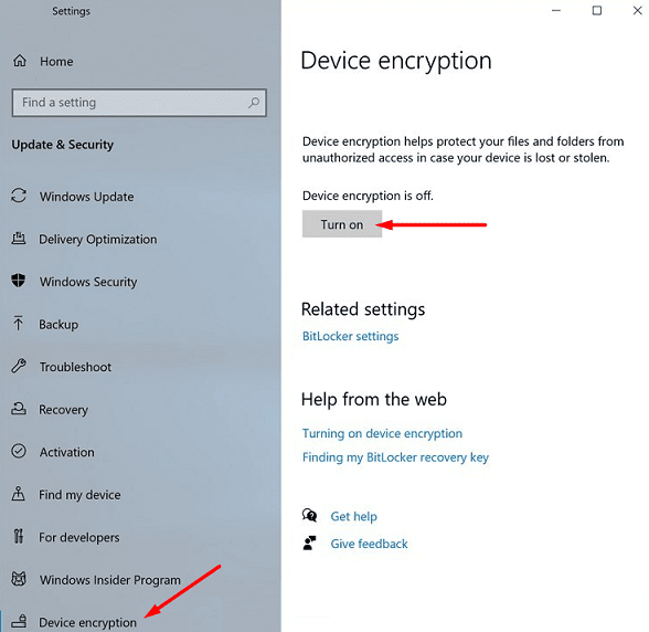How to Enable Disable BitLocker Device Encryption in Windows 10 Image 1