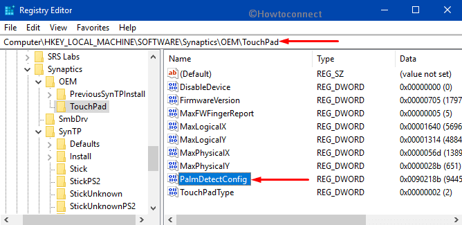 How to Enable Disable Palmcheck on Touchpad in Windows 10 Through Registry Editor Pic 5