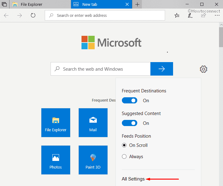 How to Enable and Disable Frequent Destinations in Sets New Tab page in Windows 10 image 3