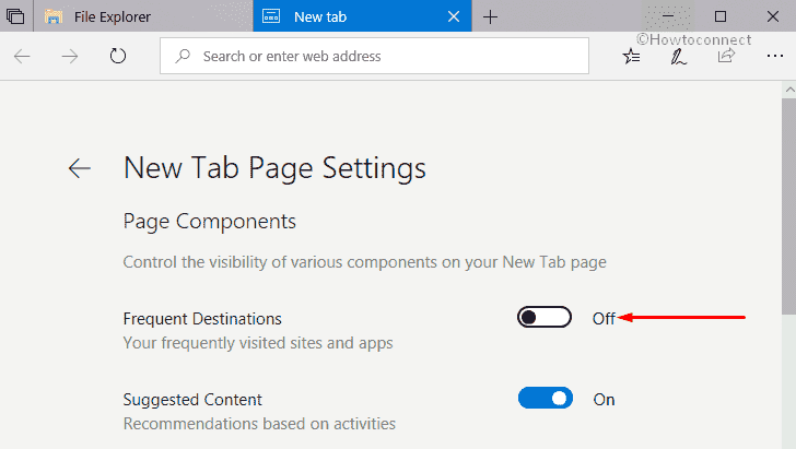 How to Enable and Disable Frequent Destinations in Sets New Tab page in Windows 10 image 4