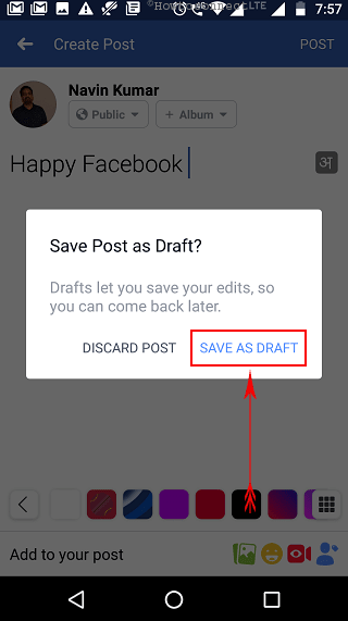 How to Find Saved Drafts on Facebook App in Android pic 2