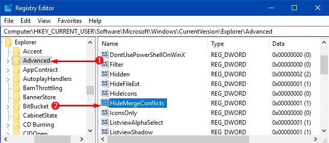 How to Hide Folder Merge Conflicts Dialog in Windows 10 Picture 4