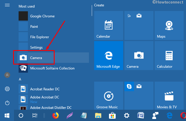 How to Open Windows 10 Camera app pic 1