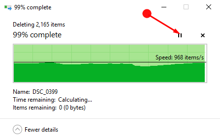 How to Pause Deleting in Windows 10 pic 3