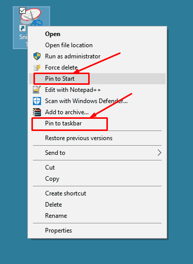 How to Pin Snipping Tool to Start and Taskbar in Windows 10 pic 9