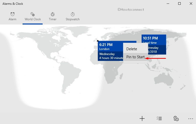 How to Pin a Specific Location Clock to Start in Windows 10 Pic 4