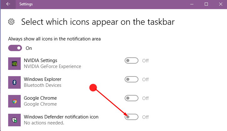 How to Remove Windows Defender Security Center Icon From Taskbar System Tray image 5