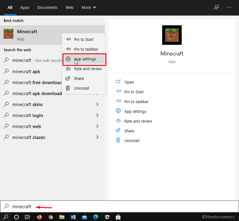 How to Reset Minecraft App in Windows 10