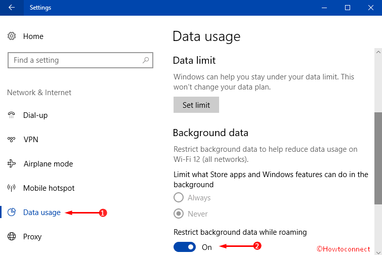 How to Restrict Background Data While Roaming in Windows 10 Pic 2