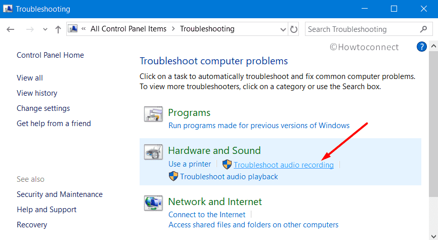 How to Run Recording Audio Troubleshooter in Windows 10 Pic 3