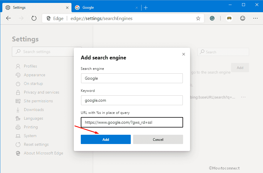 How to Set Google as Default Search in Chromium Microsoft Edge Browser image 5