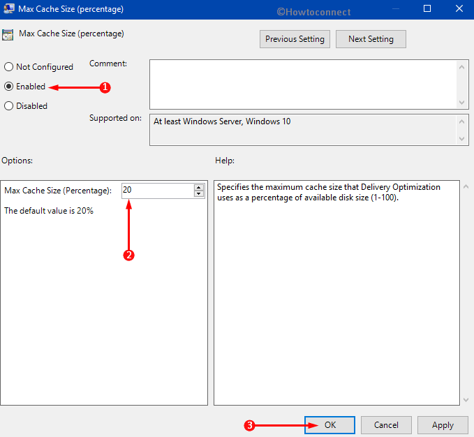 How to Set Max Cache Size that Delivery Optimization Uses on Windows 10 or 11 Pic 2