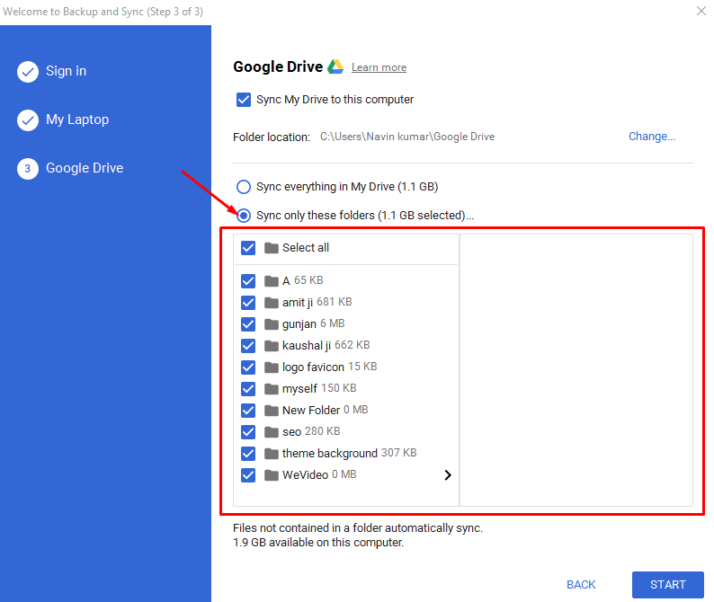 How to Setup Google Drive Backup and Sync on Windows 10 pic 9