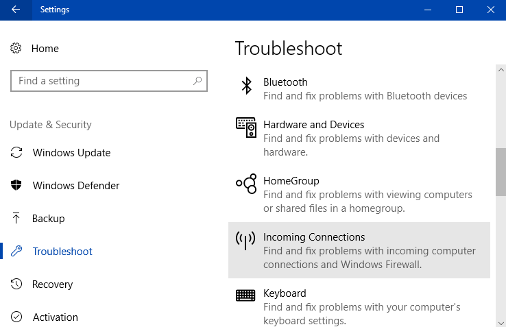 How to Troubleshoot Incoming Connections in Windows 10 Pics 1