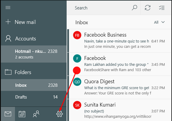 How to Turn on Caret browsing in Mail App Windows 10 pic 1