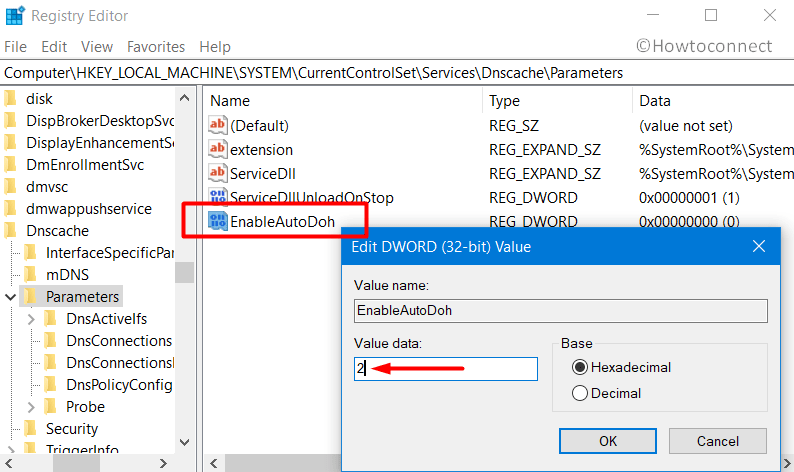 How to Turn on DNS over HTTPS EnableAutoDoh in Windows 10 and 11 Image 2