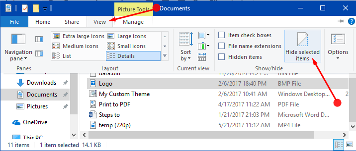 How to Unset / Set Hide and Read Only Attributes For File, Folder on Windows 10 Pic 1