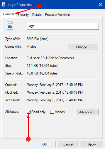 How to Unset Set Hide and Read Only Attributes For File, Folder on Windows 10 Pic 4