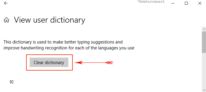 How to View and Clear User dictionary in Windows 10 pic 4