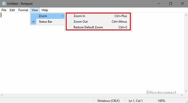 How to Zoom in and Out Text in Notepad on Windows 11 or 10 Pic 1