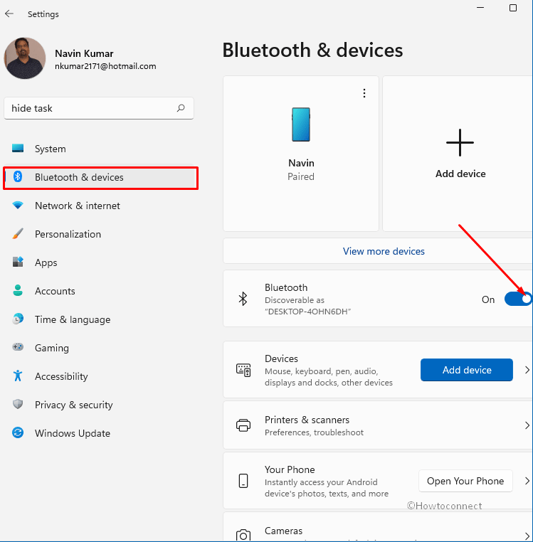 How to enable Bluetooth on Windows 11 Via Windows Settings app