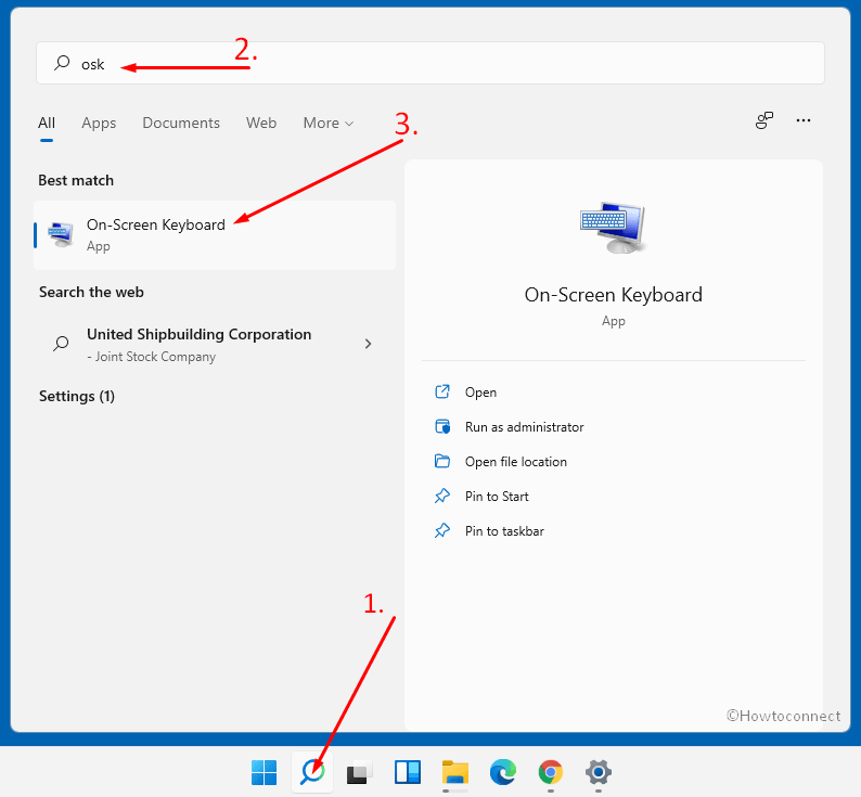 How to open on screen keyboard in Windows 11