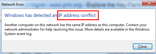 IP Address Conflict in Windows 10 image 1