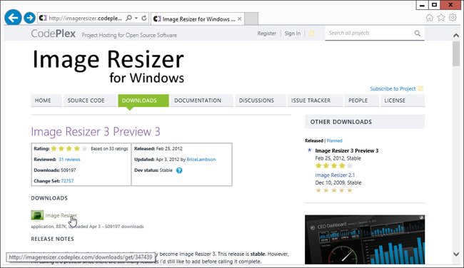 Install Image Resizer for windows 8