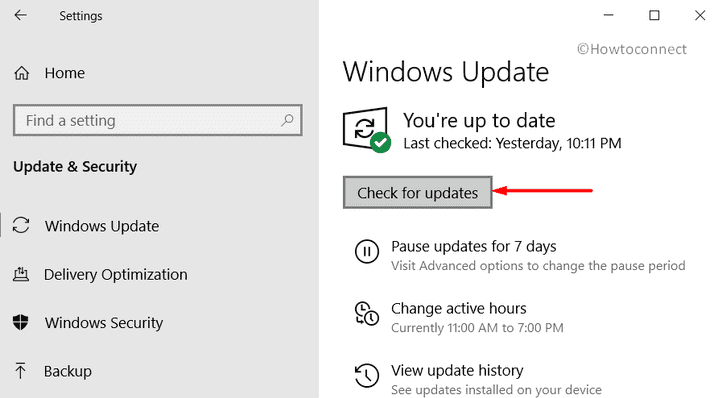 Install Windows 10 2009 - check for updates from settings app