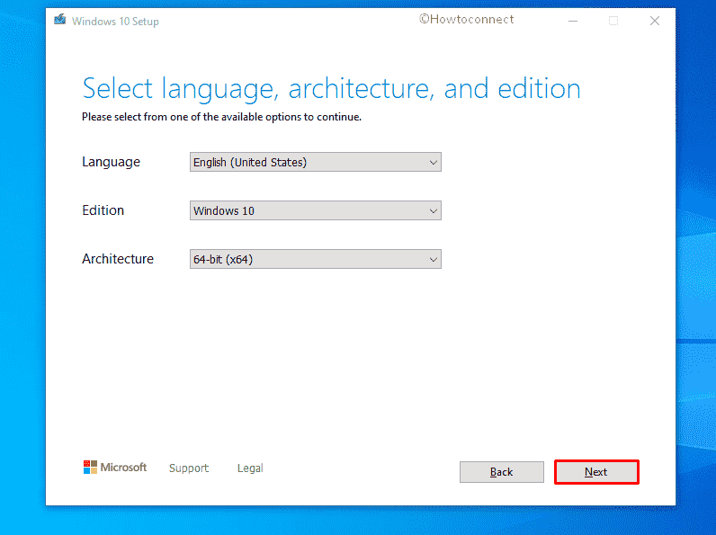 Install Windows 10 21H1 - check Language, Edition, and Architecture