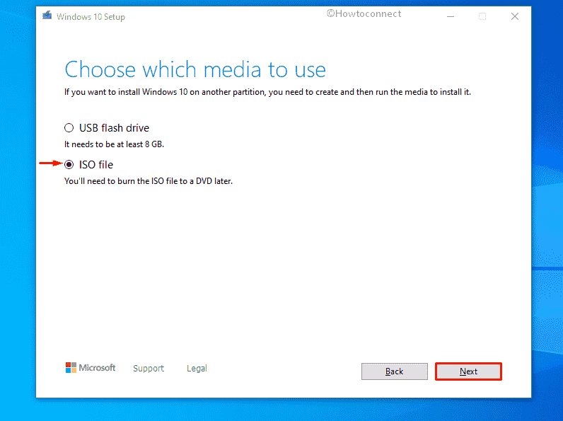 Install Windows 10 21H1 - select ISO file as media