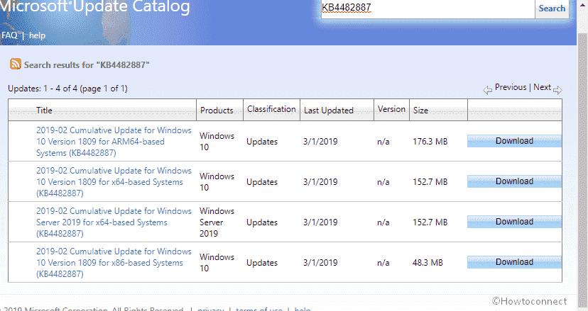 KB4482887 for Windows 10 1809 - 01 Mar 2019