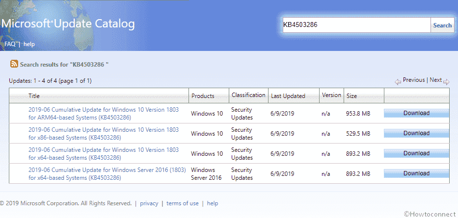 KB4503286 Windows 10 1803 17134.829 Cumulative update - 11 June 2019 Image 1