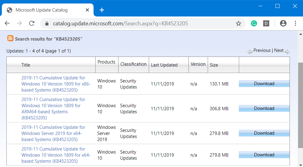 KB4523205 For Windows 10 1809 Image 1