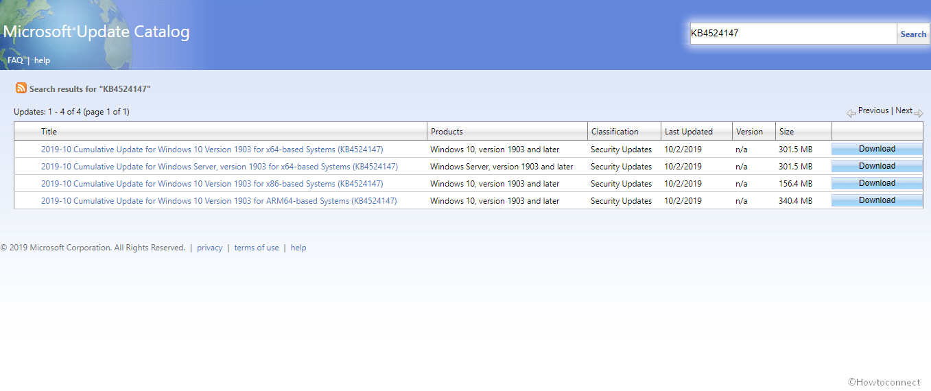 KB4524147 Security Update for Windows 10 1903