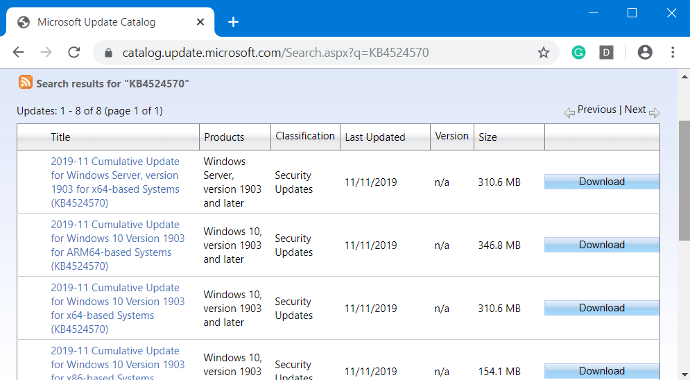 KB4524570 for Windows 10 version 1909 Pic 1