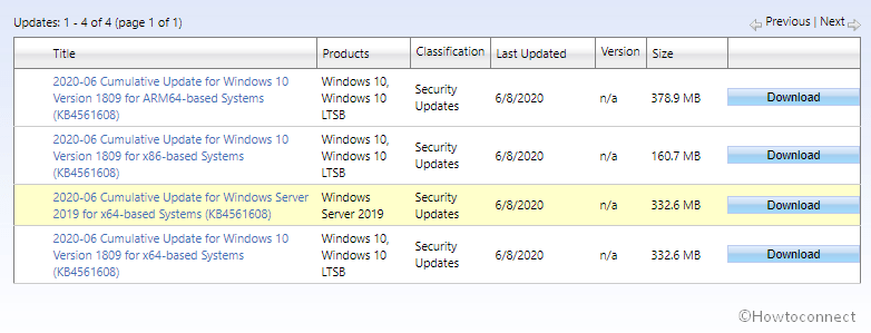 KB4561608 Windows 10 1809 17763.1282 update